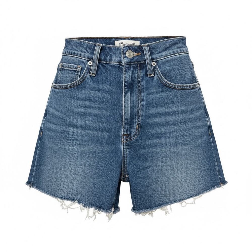 Madewell Women Blue Denim Cutoff High Rise Mom Shorts Size 23